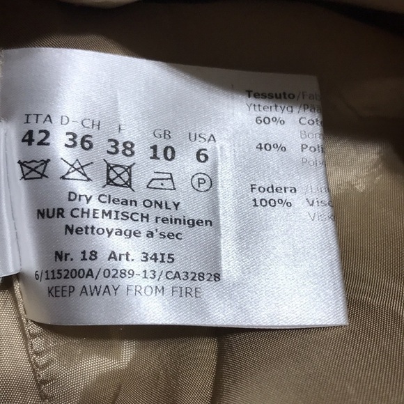 Cinzia Rocco Belted Over Coat Tan Size 6 - Picture 8 of 11